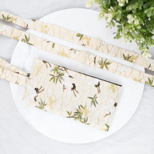 Obi-Gürtel Beige mit Kranich