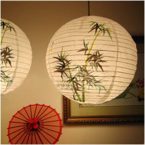 Japanische Papierlampe Bambusmuster