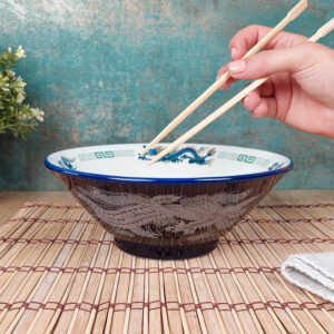 Ramen-Schale Blau mit Drachenmotiv