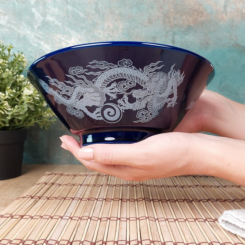 Ramen-Schale Blau mit Drachenmotiv 3 Ramen-Schale Blau mit Drachenmotiv – Bild 3