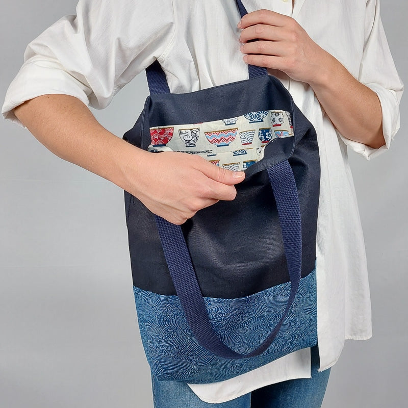 Stofftasche mit Nami-Wellenmuster 4 Stofftasche mit Nami-Wellenmuster – Bild 4