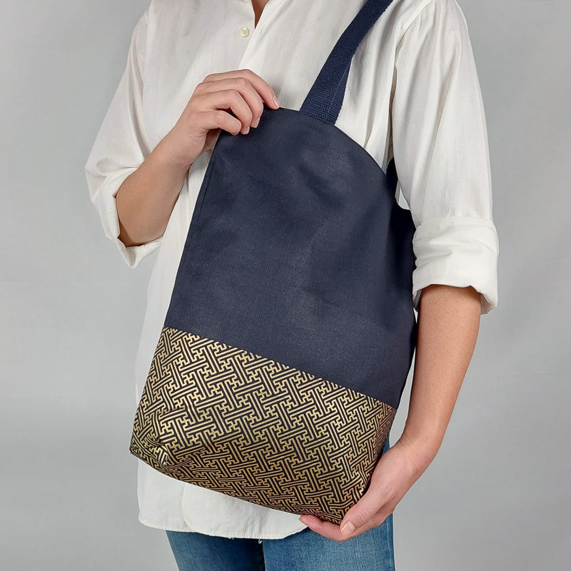 Stofftasche mit Sayagata-Muster 3 Stofftasche mit Sayagata-Muster – Bild 3