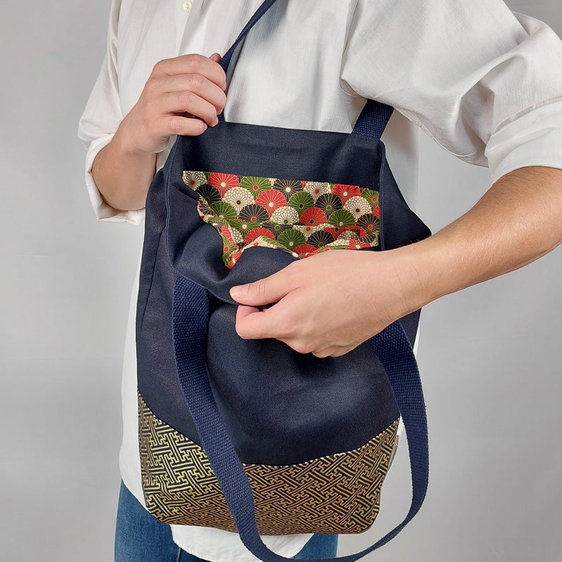 Stofftasche mit Sayagata-Muster 4 Stofftasche mit Sayagata-Muster – Bild 4